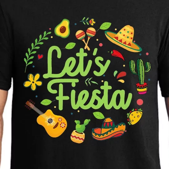 Let's Fiesta Cinco De Mayo Mexican funny holiday Pajama Set