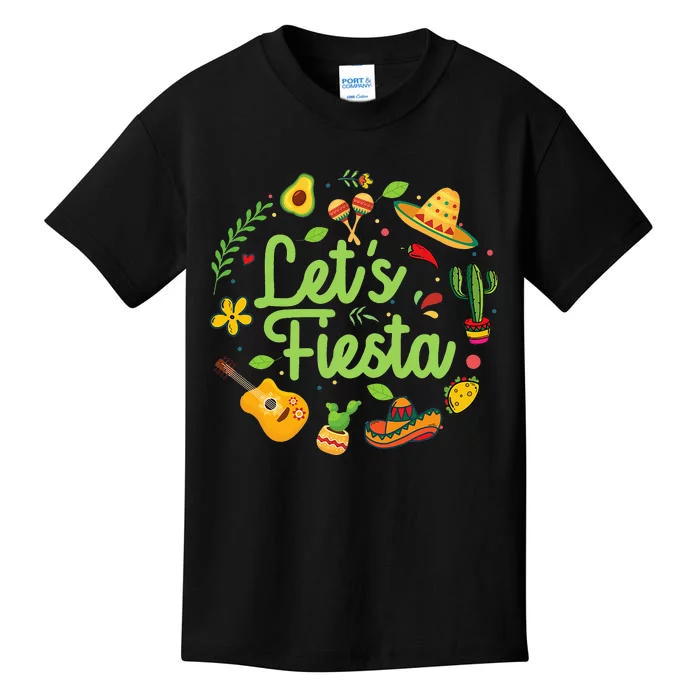 Let's Fiesta Cinco De Mayo Mexican funny holiday Kids T-Shirt