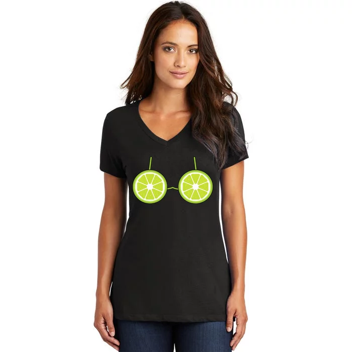 Lime Fruit Costume Fun and Festive Halloween Outfit Women's V-Neck T-Shirt