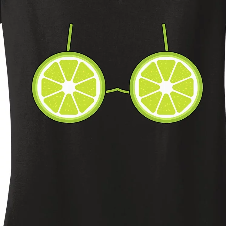 Lime Fruit Costume Fun and Festive Halloween Outfit Women's V-Neck T-Shirt