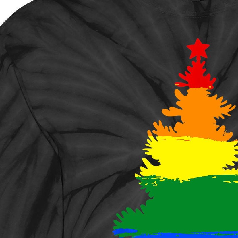 LGBT Flag Christmas Tree Merry Xmas Gay LGBT Pride Tie-Dye Long Sleeve Shirt