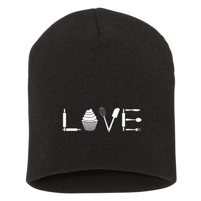 Love Funny Cupcake Baker Pastry Baking Gift Short Acrylic Beanie