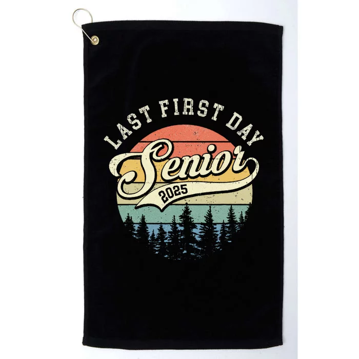 Last First Day Senior 2025 Class Of 2025 Back To School Platinum Collection Golf Towel