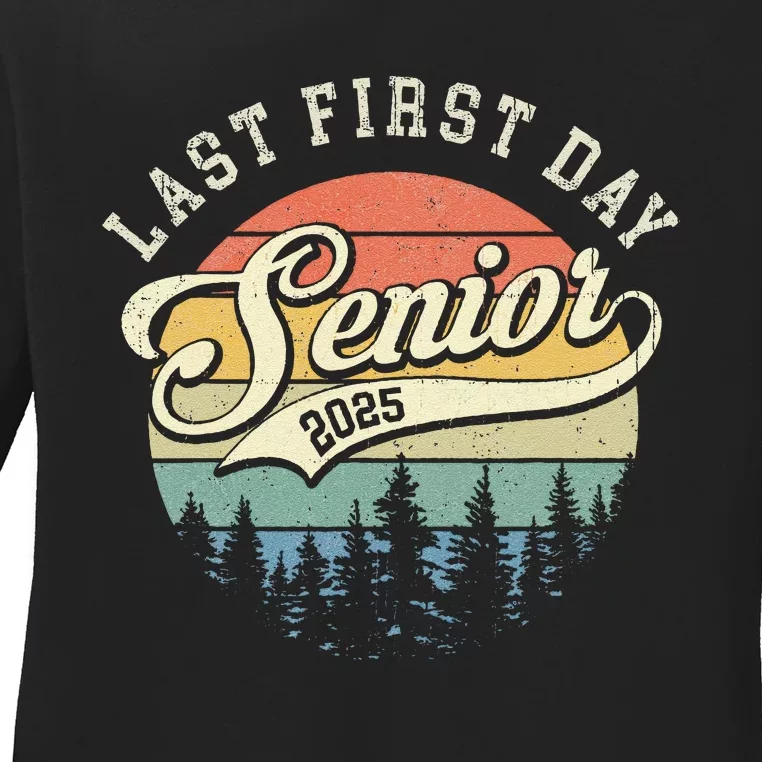 Last First Day Senior 2025 Class Of 2025 Back To School Ladies Long Sleeve Shirt