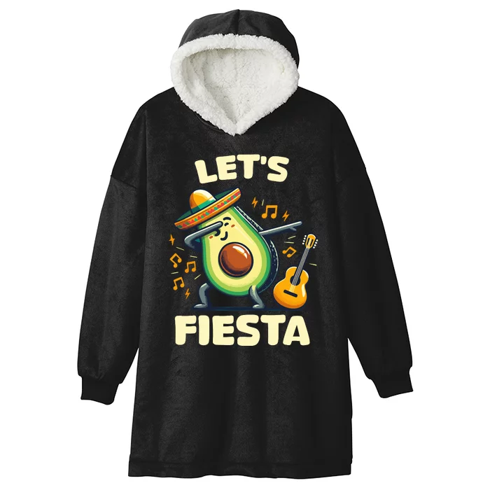 LetS Fiesta Dabbing Avocado Funny Cinco De Mayo Party Hooded Wearable Blanket