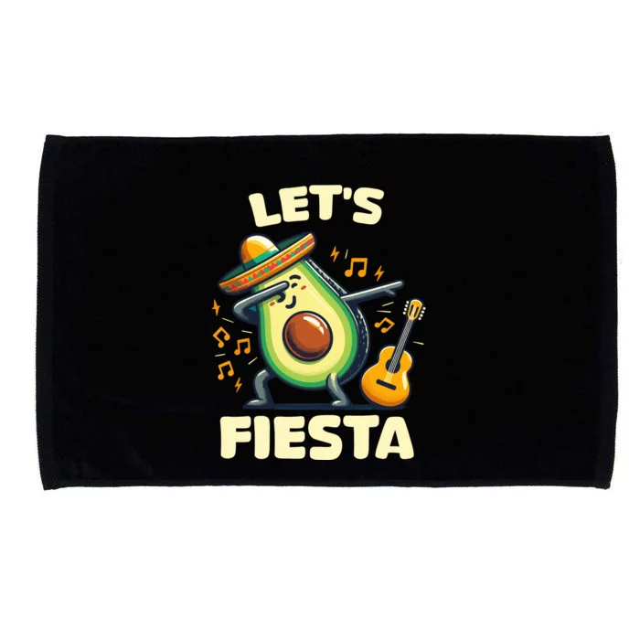 LetS Fiesta Dabbing Avocado Funny Cinco De Mayo Party Microfiber Hand Towel