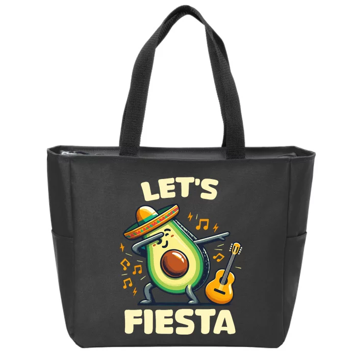 LetS Fiesta Dabbing Avocado Funny Cinco De Mayo Party Zip Tote Bag