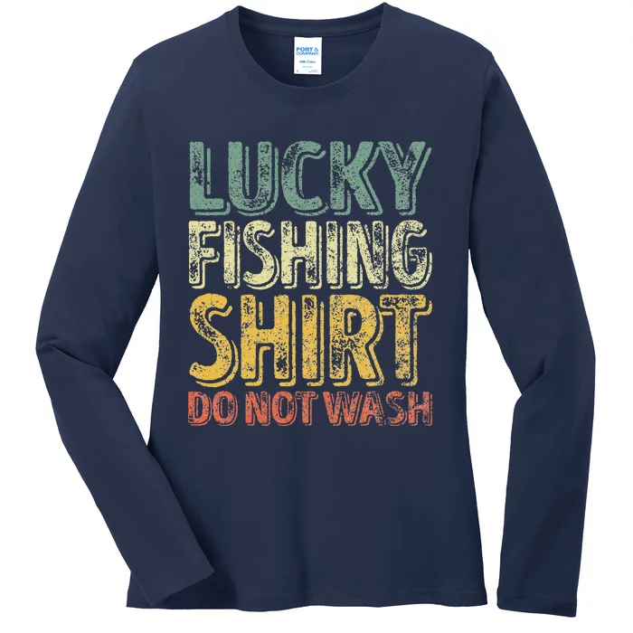 Lucky Fishing Do Not Wash Fisherman Christmas Ladies Long Sleeve Shirt