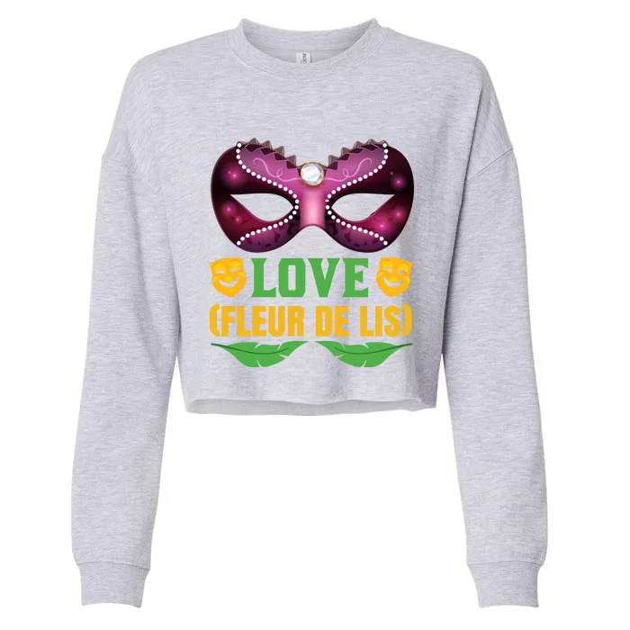 Love Fleur De Lis Cropped Pullover Crew