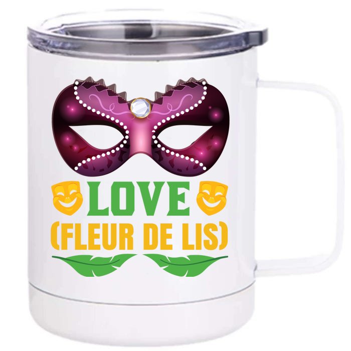 Love Fleur De Lis Front & Back 12oz Stainless Steel Tumbler Cup