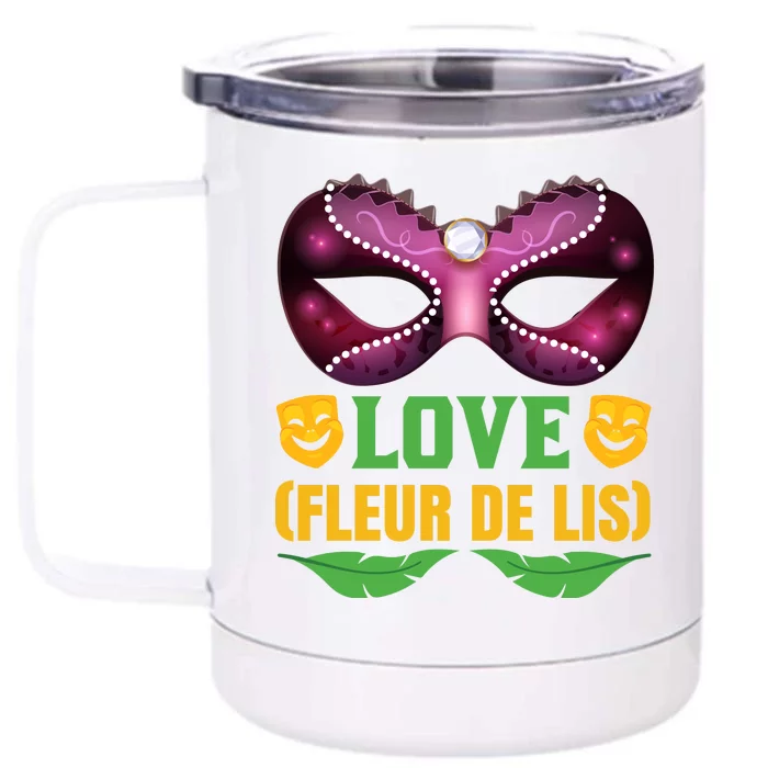 Love Fleur De Lis Front & Back 12oz Stainless Steel Tumbler Cup