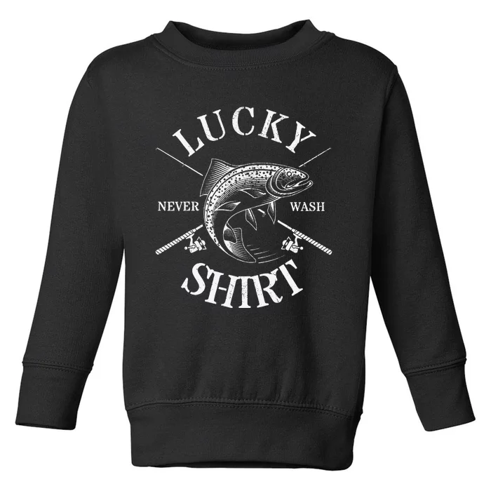 Lucky Fishing Dad Papa Grandpa Birthday Gifts Toddler Sweatshirt