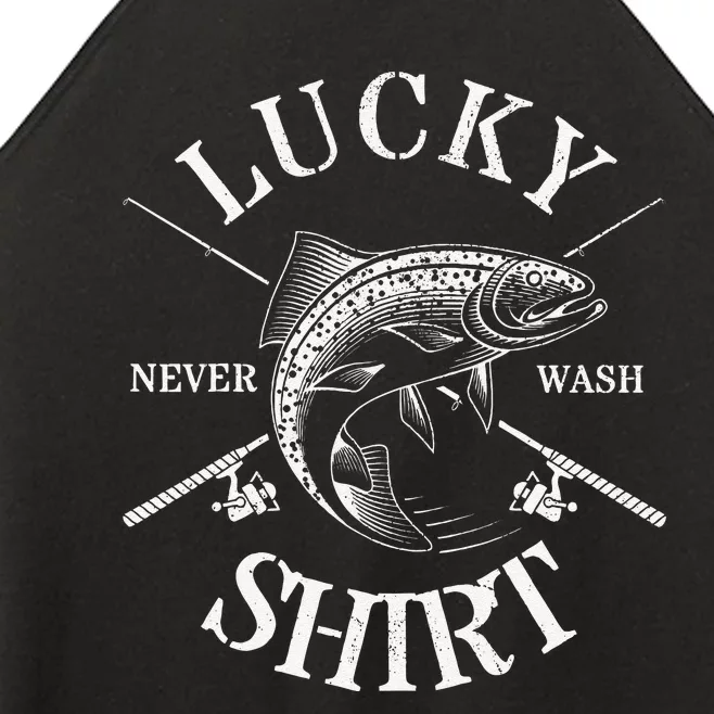 Lucky Fishing Dad Papa Grandpa Birthday Gifts Women’s Perfect Tri Rocker Tank