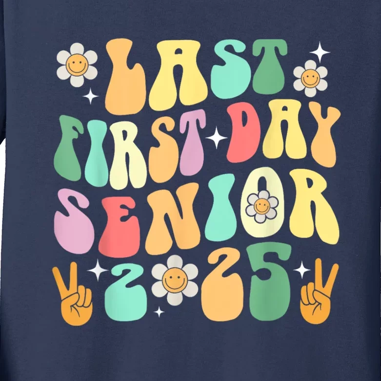 Last First Day Senior 2025 Back To School 2024 Kids Long Sleeve Shirt