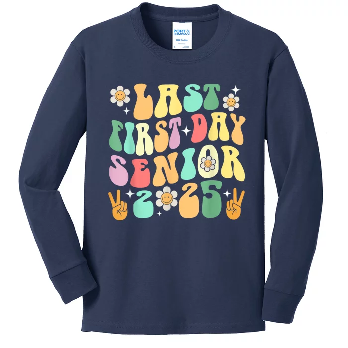 Last First Day Senior 2025 Back To School 2024 Kids Long Sleeve Shirt