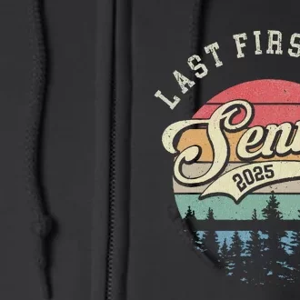 Last First Day Senior 2025 Class Of 2025 Back To School Full Zip Hoodie