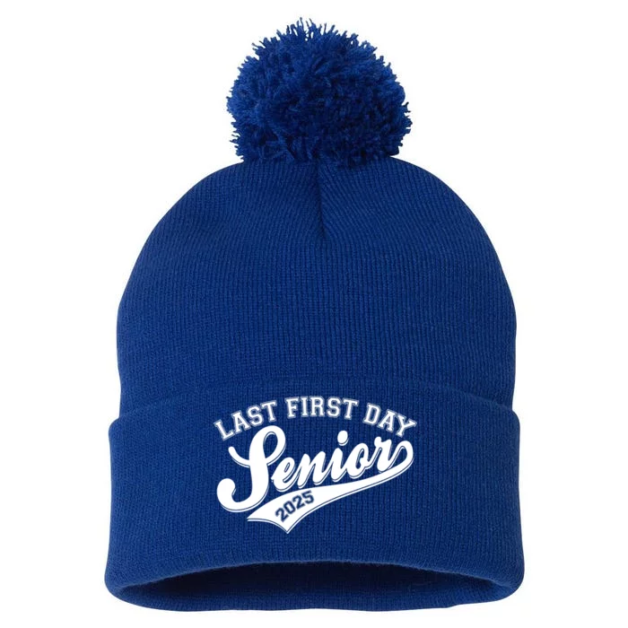 Last First Day Senior 2025 Graduate Graduation Pom Pom 12in Knit Beanie