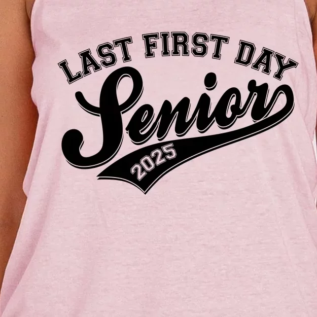 Last First Day Senior 2025 Graduate Graduation Women's Knotted Racerback Tank