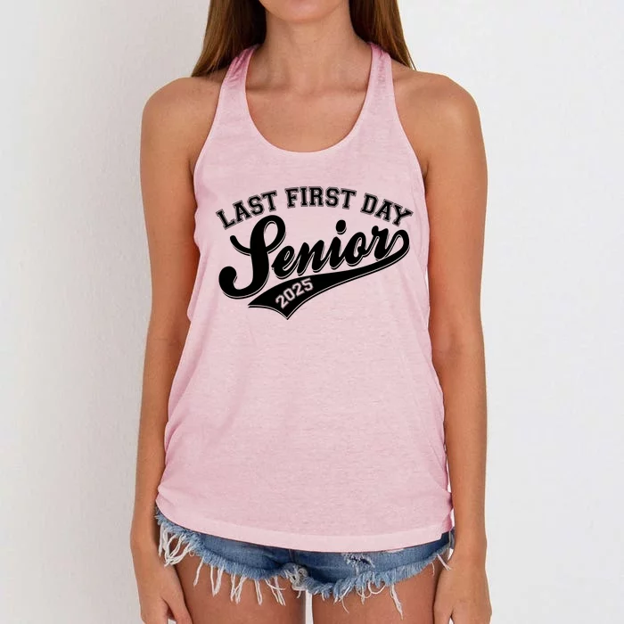 Last First Day Senior 2025 Graduate Graduation Women's Knotted Racerback Tank