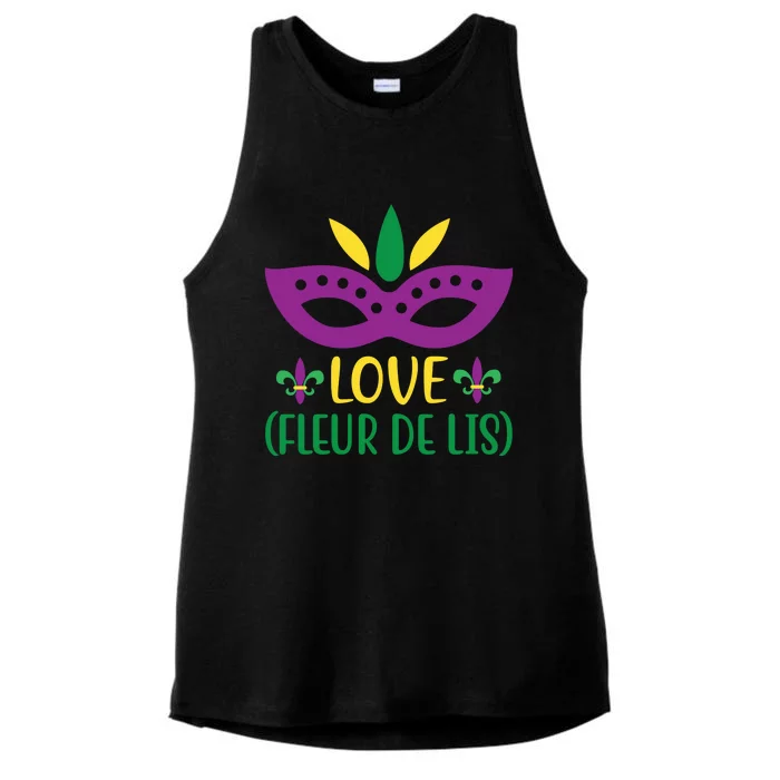 Love Fleur De Lis Ladies Tri-Blend Wicking Tank