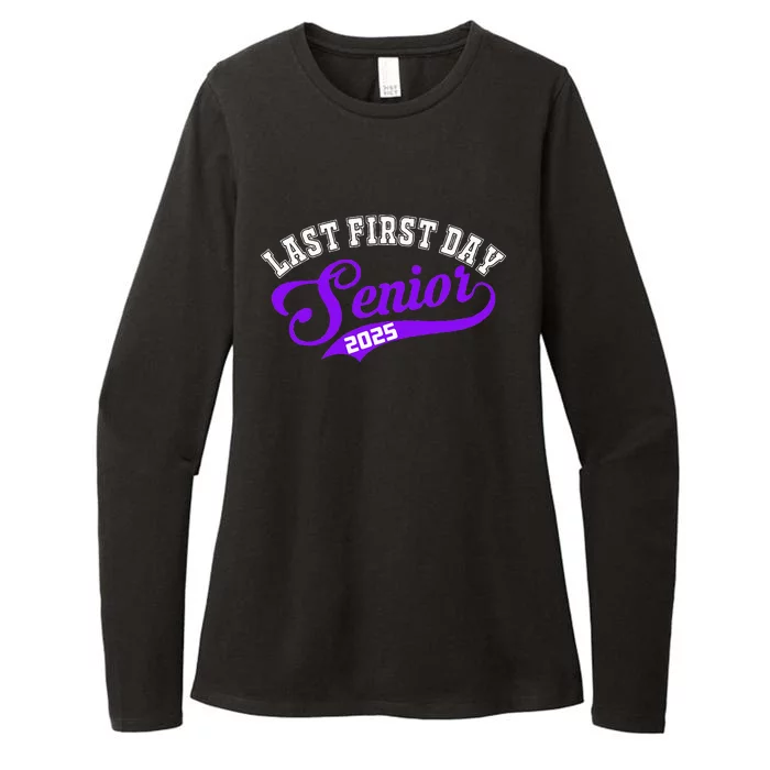 Last First Day Senior 2025 Gift Class Of 2025 Back To School Womens CVC Long Sleeve Shirt