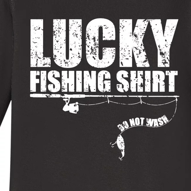 Lucky Fishing Do Not Wash Father's Day Fisherman Dad Baby Long Sleeve Bodysuit