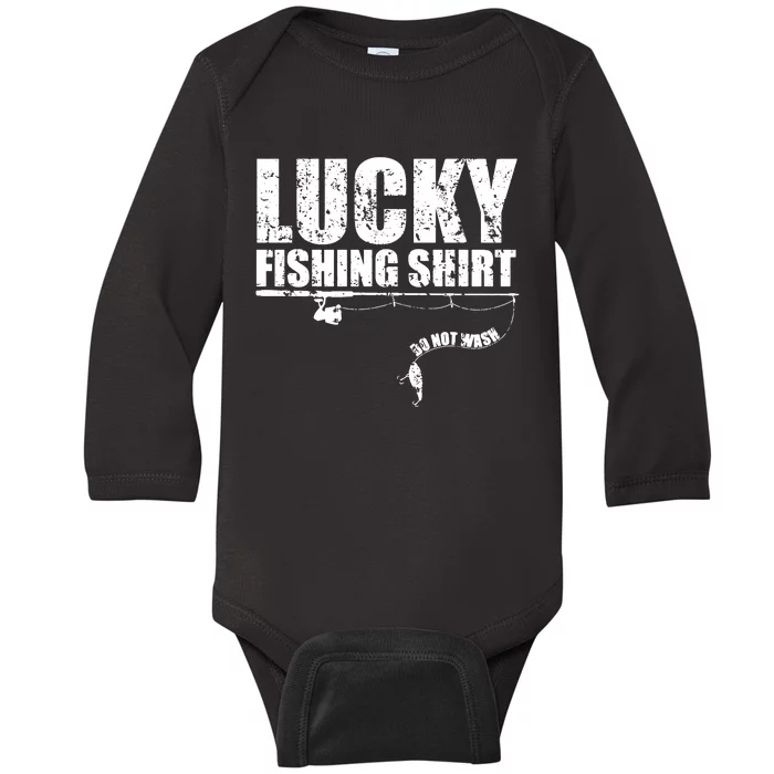 Lucky Fishing Do Not Wash Father's Day Fisherman Dad Baby Long Sleeve Bodysuit