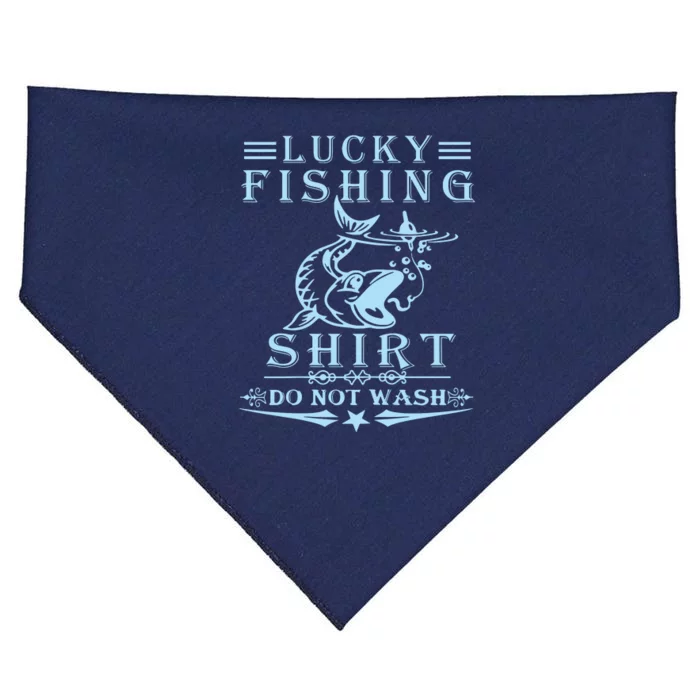 Lucky Fishing Do Not Wash Vintage Fishing Lover USA-Made Doggie Bandana