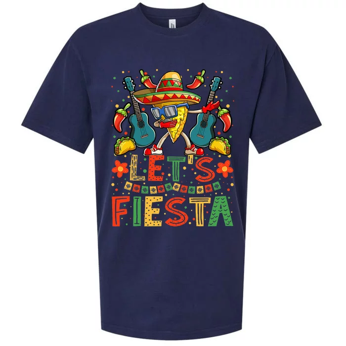 Lets Fiesta Dabbing Nacho Cinco de Mayo Sueded Cloud Jersey T-Shirt