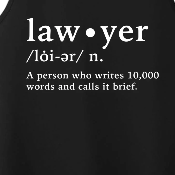 Lawyer Funny Dictionary Definition Gift Performance Tank