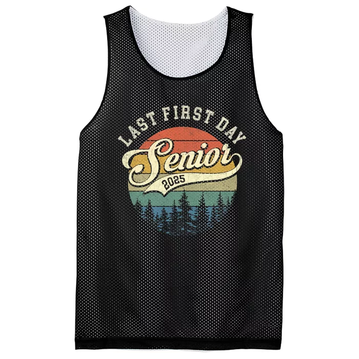 Last First Day Senior 2025 Class Of 2025 Back To School Mesh Reversible Basketball Jersey Tank