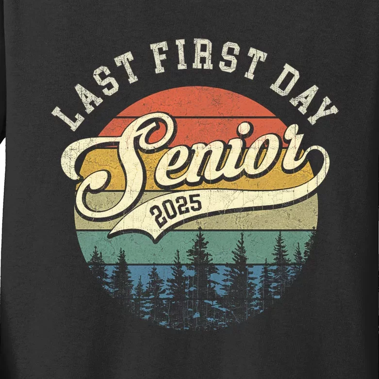 Last First Day Senior 2025 Class Of 2025 Back To School Kids Long Sleeve Shirt