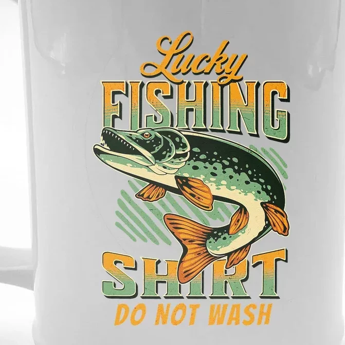 Lucky Fishing Do Not Wash Fish Rod Fisher Front & Back Beer Stein