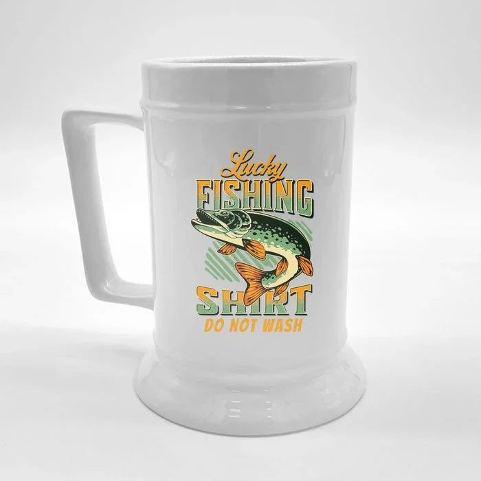 Lucky Fishing Do Not Wash Fish Rod Fisher Front & Back Beer Stein