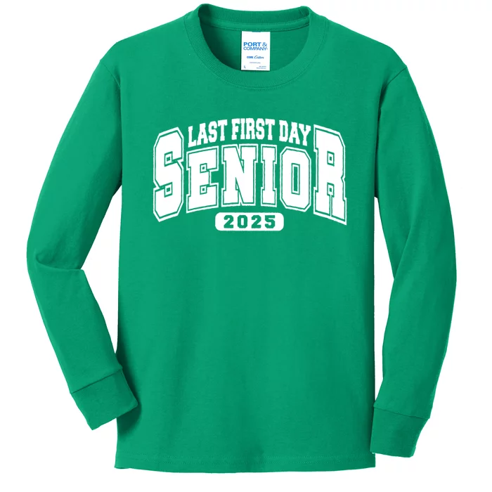 Last First Day Senior 2025 Class Of 2025 Back To School Kids Long Sleeve Shirt