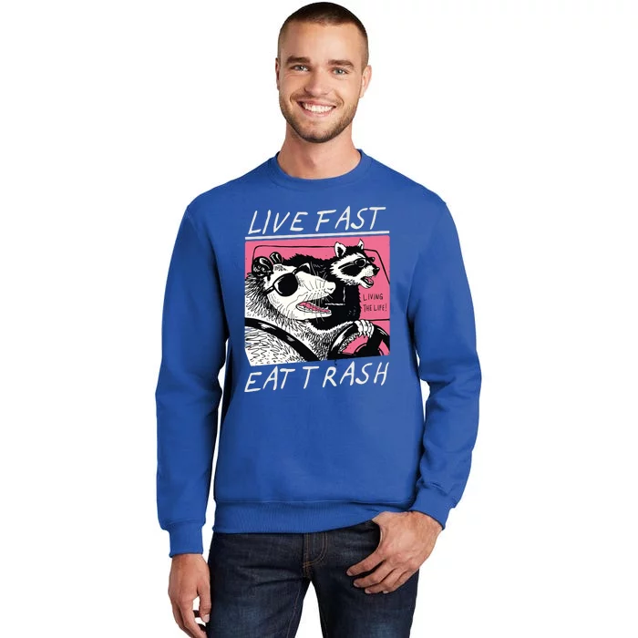 Live Fast Eat Trash Animal Raccoon Sweatshirt