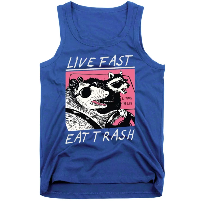 Live Fast Eat Trash Animal Raccoon Tank Top