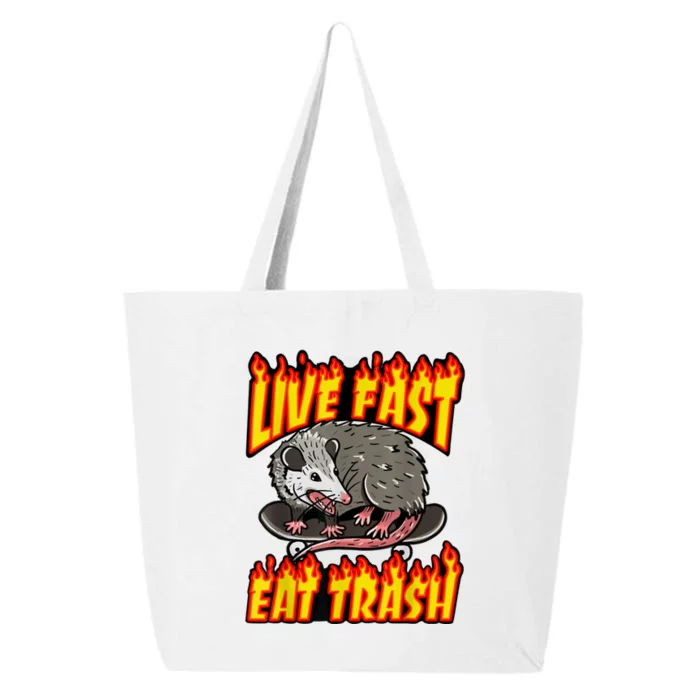 Live Fast Eat Trash Possum Vintage Funny Skateboard 25L Jumbo Tote