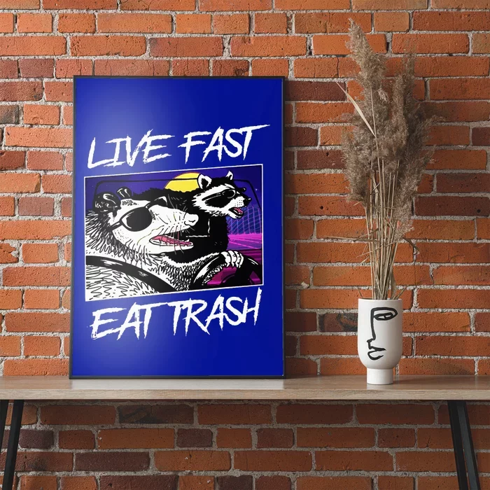 Live Fast Eat Trash Panda Raccoon Opossum Enthusiasts Poster