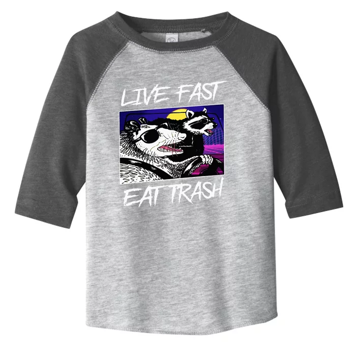 Live Fast Eat Trash Panda Raccoon Opossum Enthusiasts Toddler Fine Jersey T-Shirt