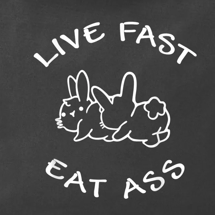 Live Fast Eat Ass Bunny Rabbit Adult Humor Zip Tote Bag