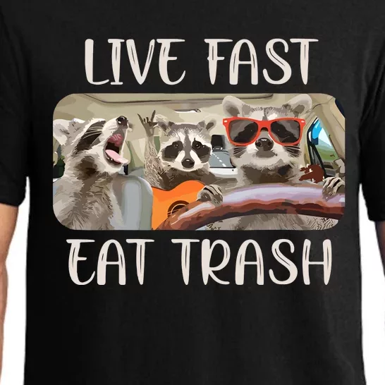 Live Fast Eat Trash Animal Raccoon Pajama Set