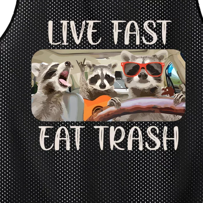 Live Fast Eat Trash Animal Raccoon Mesh Reversible Basketball Jersey Tank