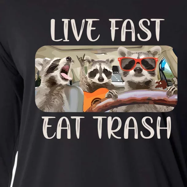 Live Fast Eat Trash Animal Raccoon Cooling Performance Long Sleeve Crew