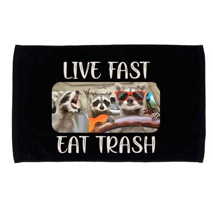 Live Fast Eat Trash Animal Raccoon Microfiber Hand Towel