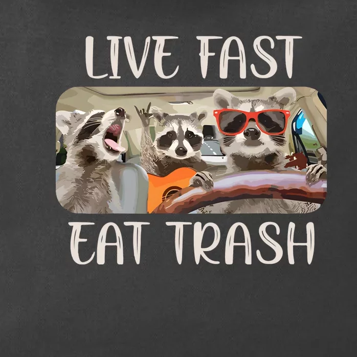 Live Fast Eat Trash Animal Raccoon Zip Tote Bag