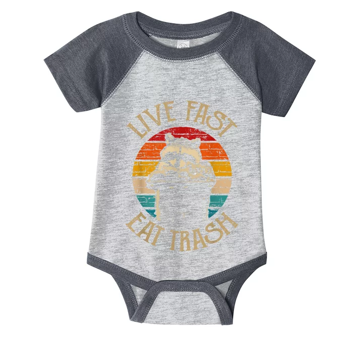 Live Fast Eat Trash Can Raccoon Camping Or Hiking Infant Baby Jersey Bodysuit