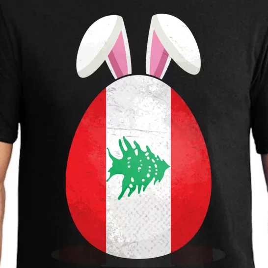 Lebanon Flag Egg Bunny Ears Lebanese Easter Sunday Gift Pajama Set