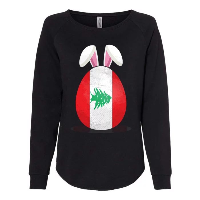 Lebanon Flag Egg Bunny Ears Lebanese Easter Sunday Gift Womens California Wash Sweatshirt