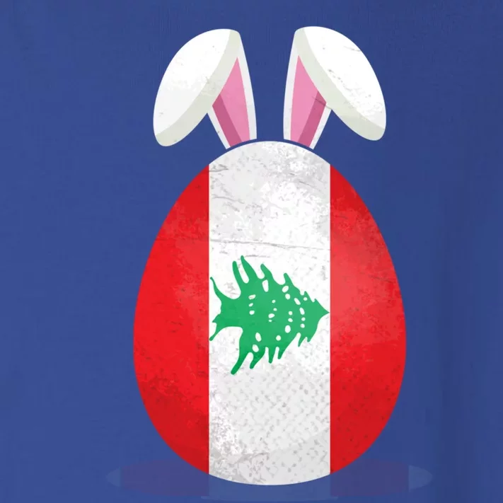 Lebanon Flag Egg Bunny Ears Lebanese Easter Sunday Gift Toddler Long Sleeve Shirt